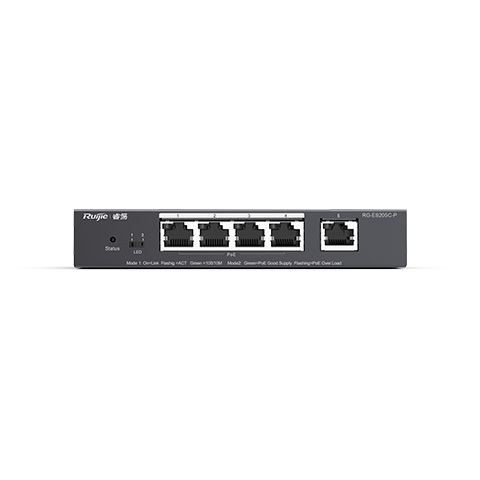 5口百兆轻网管桌面式PoE交换机 RG-ES205C-P    一年质保