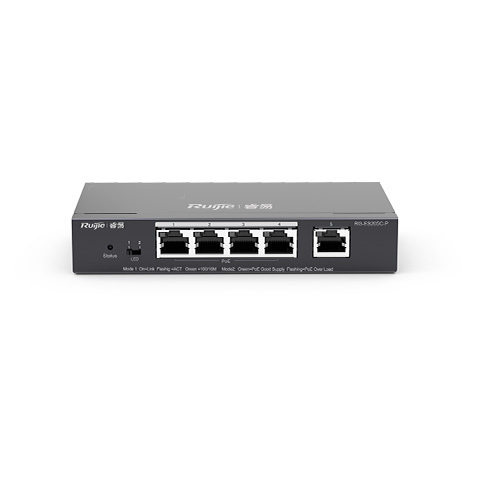 5口百兆轻网管桌面式PoE交换机 RG-ES205C-P    一年质保